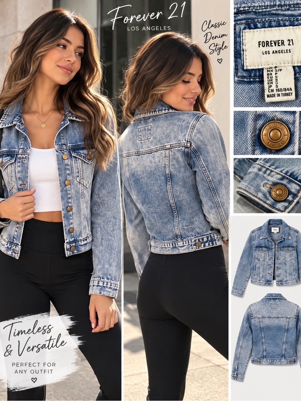 Forever 21 Light Wash Blue Denim Jacket